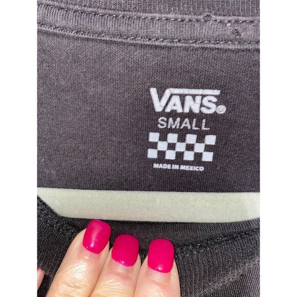 Vans Long Sleeve Black Shirt Floral arms Tee Crew Neck Size Small - Picture 4 of 8